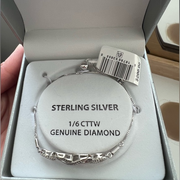 Infinity bracelet Valentine’s sterling silver genuine diamonds - Picture 3 of 6